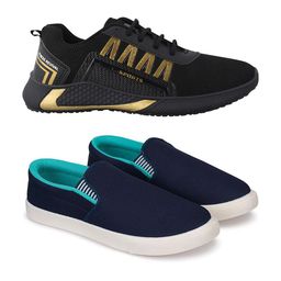 Spotwalk Men Set Of 2 Mid-Top Lace-Ups Running Shoes-image-34