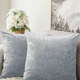 Blue Grass Grey 2 Pieces Jute Square Cushion Covers-image-76