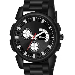 CSAMON Men Round Dial & Bracelet Style Straps Analogue Watch J16 BLK AeViyoBLK New PU-4