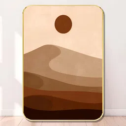 Livin'luxe Brown & Beige Abstract Desert Landscape Rectangle Wall Art-picture-27