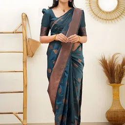 Anouk Woven Design Zari Kanjeevaram Saree-8