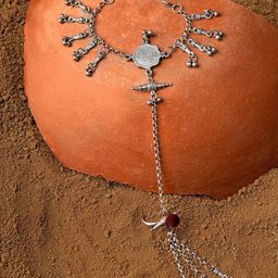 TEEJH Women Handcrafted Silver-Plated Ring Bracelet-image-39