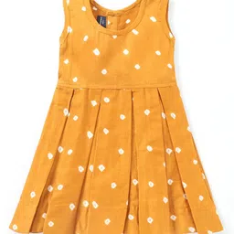 JAV CREATIONS Girls Bandhani Printed Cotton Fit & Flare Dress-picture-28