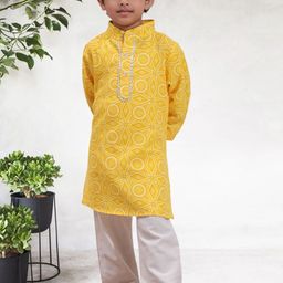 Cutiekins Boys Geometric Printed Kurta with Pyjama-picture-18