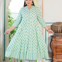 IKRASS Women Abstract Printed Festive Anarkali Kurtas-51