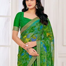 House of Pataudi Abstract Printed Saree With Blouse-picture-38