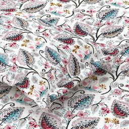 COZYKO White Floral 210 TC King Bedsheet with 2 Pillow Covers-image-128