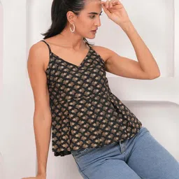 KEIYONA Women Ethnic Motifs Printed Cotton Peplum Top-picture-16