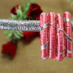 Kamule Rose Silk Thread Gota Patti Bangle-22