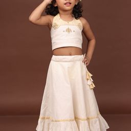 MIRALI Girls Embroidered Thread Work Halter Neck Lehenga Choli-image-81