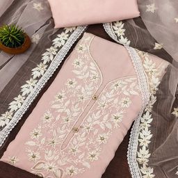Peachmode Embroidered Unstitched Dress Material-picture-49