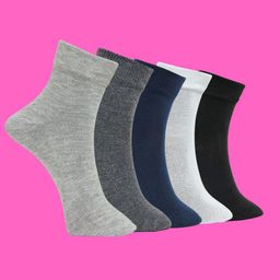 MJE Pack Of 5 Comfortable Ankle-Length Socks-image-101