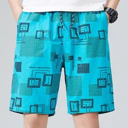 StyleCast x Revolte Men Geometric Printed Mid-Rise Regular Fit Cotton Shorts-picture-20