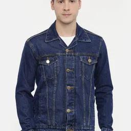 CINOCCI Spread Collar Lightweight Cotton Denim Jacket-picture-10