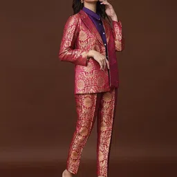 SMRITI GUPTA Women Floral Cotton Longline Parka with Embroidered Jacket-56