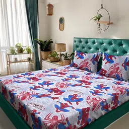 KLOTTHE Grey Cartoon Characters Printed 400 TC Cotton King Bedsheet Set 2.50 m x 2.25 m-8
