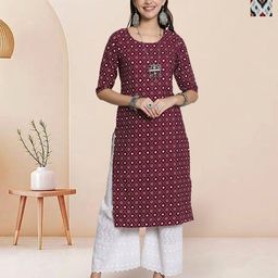 7Threads Selection Of 2 Floral Printed Round Neck Straight Kurtas-image-35