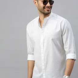 British Club Smart Slim Fit Mandarin Collar Cotton Casual Shirt-picture-13