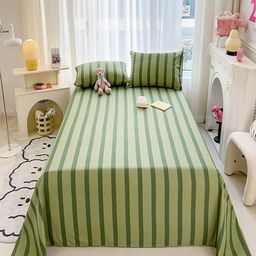 JC HOME Green Printed 140 TC King Bedsheet Set- 2.4 m x 2.5 m-image-91