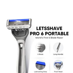 LetsShave Set Of 7 Pro 6 Portable Shaving Razor With Shave Gel image 4