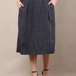 NoBarr Printed A-Line Knee Length Skirt-image-2