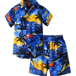 Cigain Kids Printed Shirt With Shorts Set-image-0