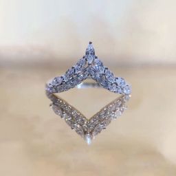 Designs & You Silver-Plated Crystals Studded Anti Tarnish Adjustable Finger Ring-image-63