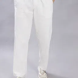 DIVISIVE Men Relaxed Loose Fit Mid-Rise Easy Wash Pleated Trousers-picture-35