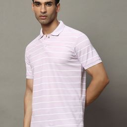 OGEN Men Striped Polo Collar Pockets T-shirt-image-42