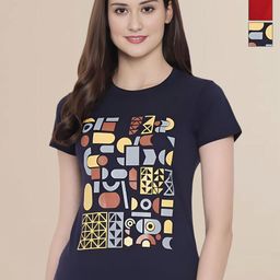 Mast & Harbour Women Typography 3 Printed Applique T-shirt-image-88