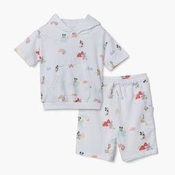 Juniors by Babyshop Boys Printed Hooded Pure Cotton Sweatshirt With Shorts-image-75