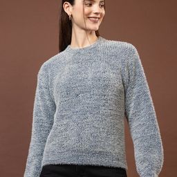 Mast & Harbour Self Design Round Neck Woolen Pullover Sweater-picture-13