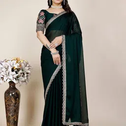 K 5 Fashion Embroidered Pure Chiffon Saree-picture-50