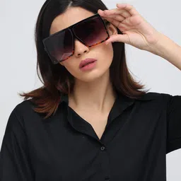 ZAADRAN Unisex Oversized Sunglasses with Polarised and UV Protected Lens JETLAG-BLACK-7