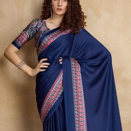 all about you Satin Block Print Saree image 4