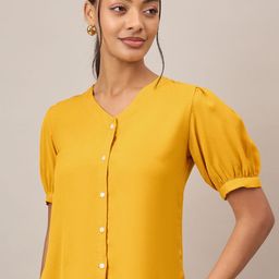 The Roadster Lifestyle Co. Women V Neck Shirt Style Top-picture-2