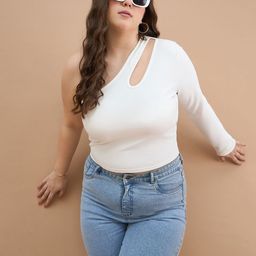 Kibo Curve Women Plus Size One Shoulder Neck Fitted Top-image-39