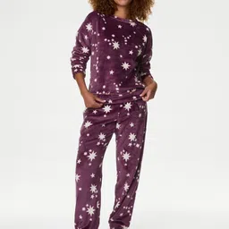 Marks & Spencer Women Graphic Printed Night suit-image-36