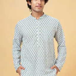 indus route by Pantaloons Men Thread Work Pathani Kurta-image-50