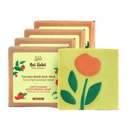 Nat Habit Set Of 4 Cold Processed Tomato Basil Soap- 125 g Each-picture-5