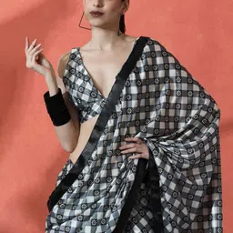 Sangria Ready To Wear Checked Digital Printed Saree-picture-46
