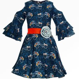 Naughty Ninos Floral Print Bell Sleeve Fit & Flare Dress-24
