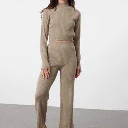 Trendyol Ribbed Sweatshirt & Trousers Co-Ord-image-67