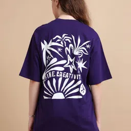 MORSE CODE Graphic Printed Oversized Pure Cotton T-shirt-image-48