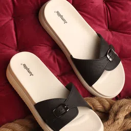 JUMPLITE Women Open Toe Flats-11