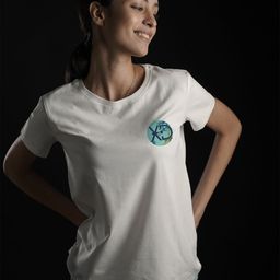 EKSDEE Women Printed Extended Sleeves Applique T-shirt-image-74