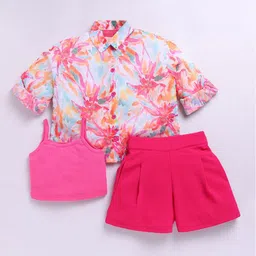 M'andy Girls Printed Long Sleeves Shirt with Shorts And Top-52