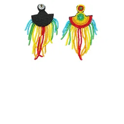 UnfoldSelf Handcrafted Geometric Shaped Artificial Beads Drop Earrings image 5