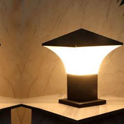 GAUVIK 2-Pcs Black & White Outdoor Gate Lamps-4