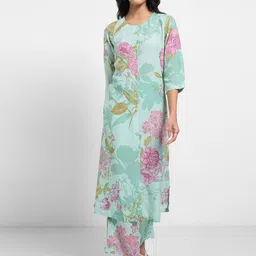 RANGMANCH BY PANTALOONS Women Printed Kurta with Trousers &-49
